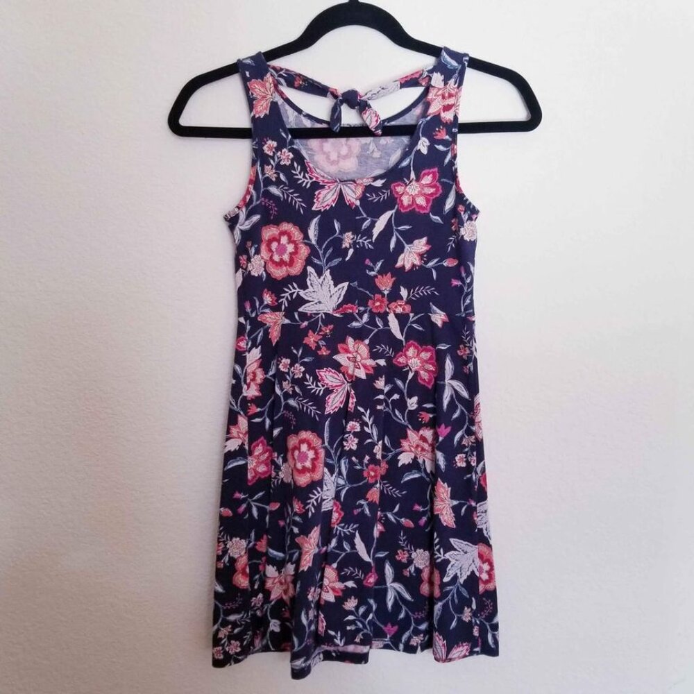 Old Navy Dress Girls 10-12 Blue Floral Print Tank